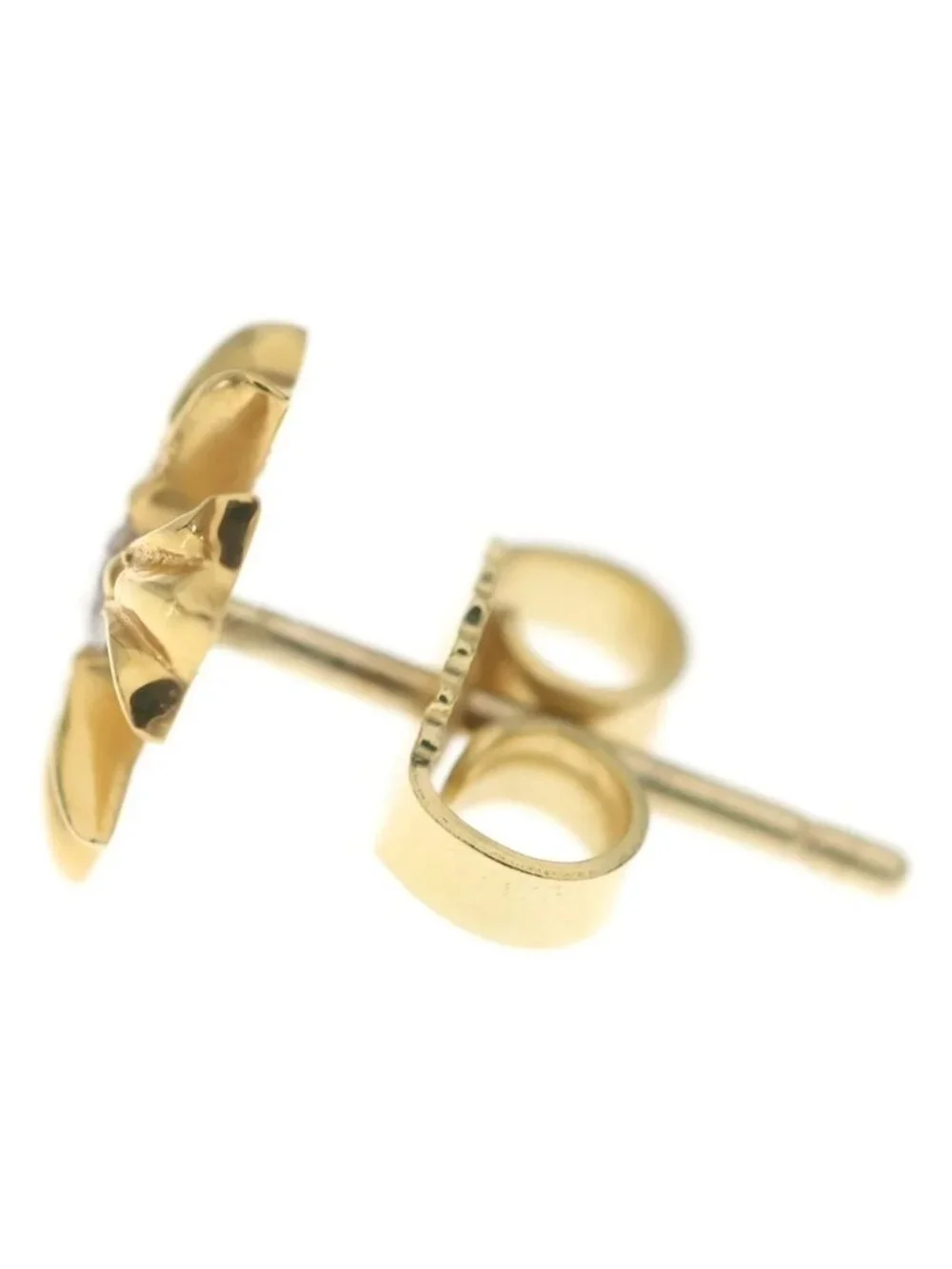 Chrome Hearts 22K No2 CH Plus Stud Earrings Gold
